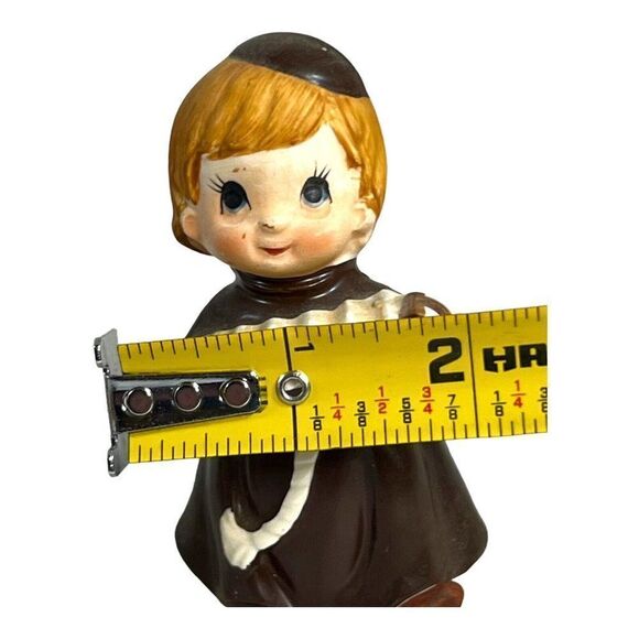 Lot 2 Vintage Ceramic Monks Friars Playing insturments Harp Banjo Made In japan - Picture 14 of 14